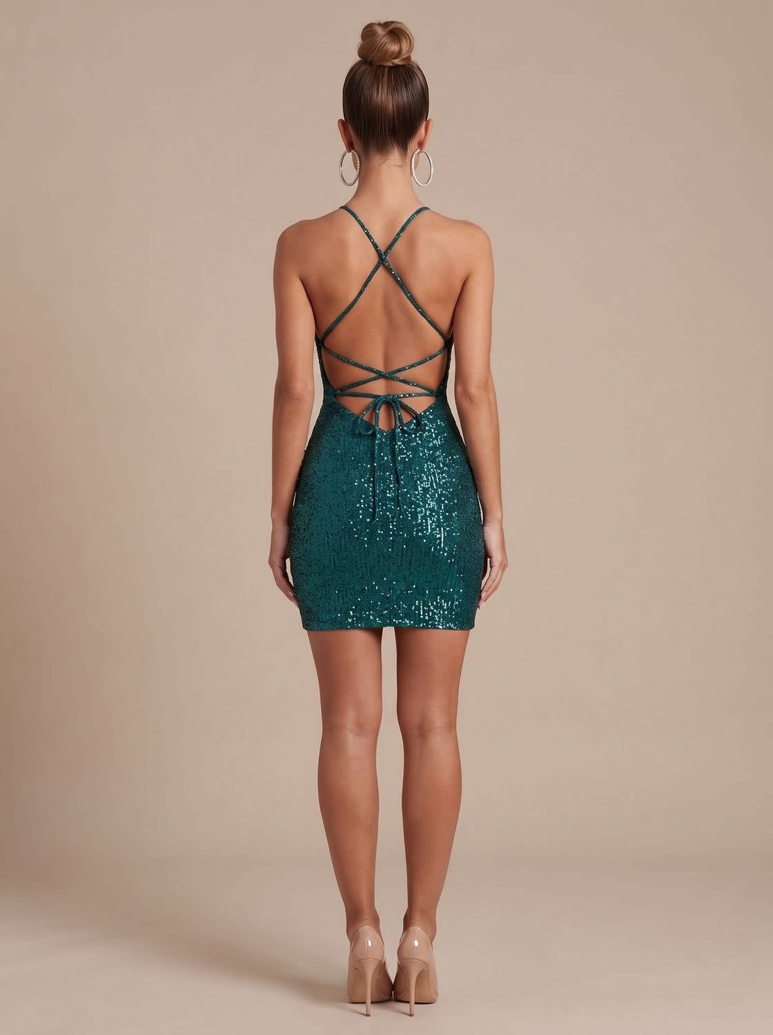 Madeline Halter Sequin Party Mini Dress_5