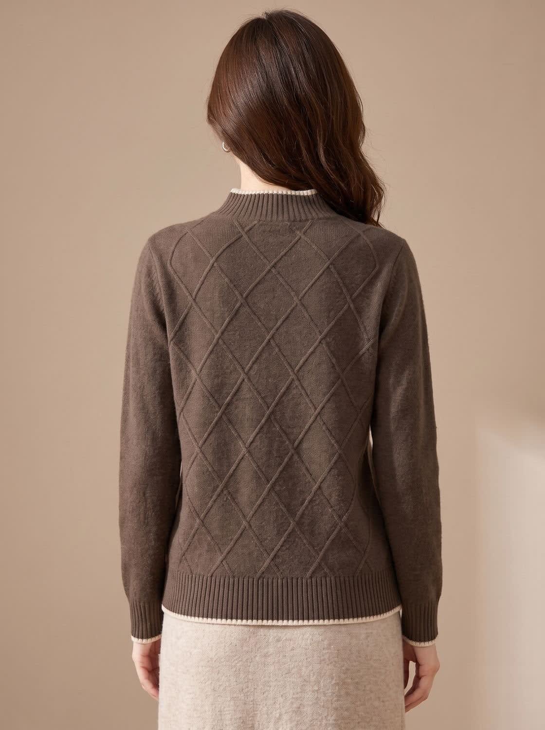 Allie Diamond Cable Knit Mock Neck Sweater_3