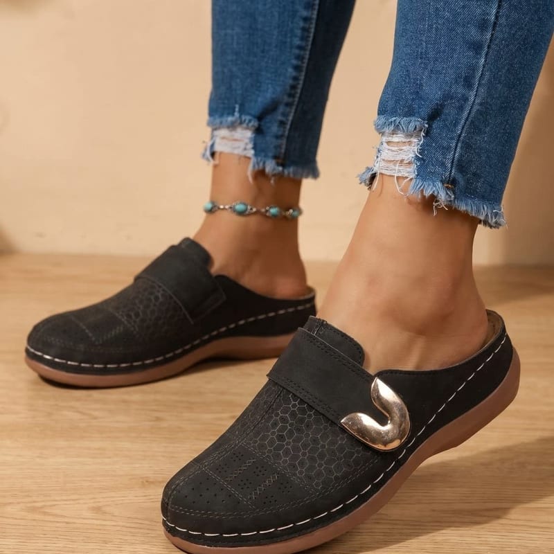 Heidi Cushioned Rocker Sole Orthopedic Clogs_1