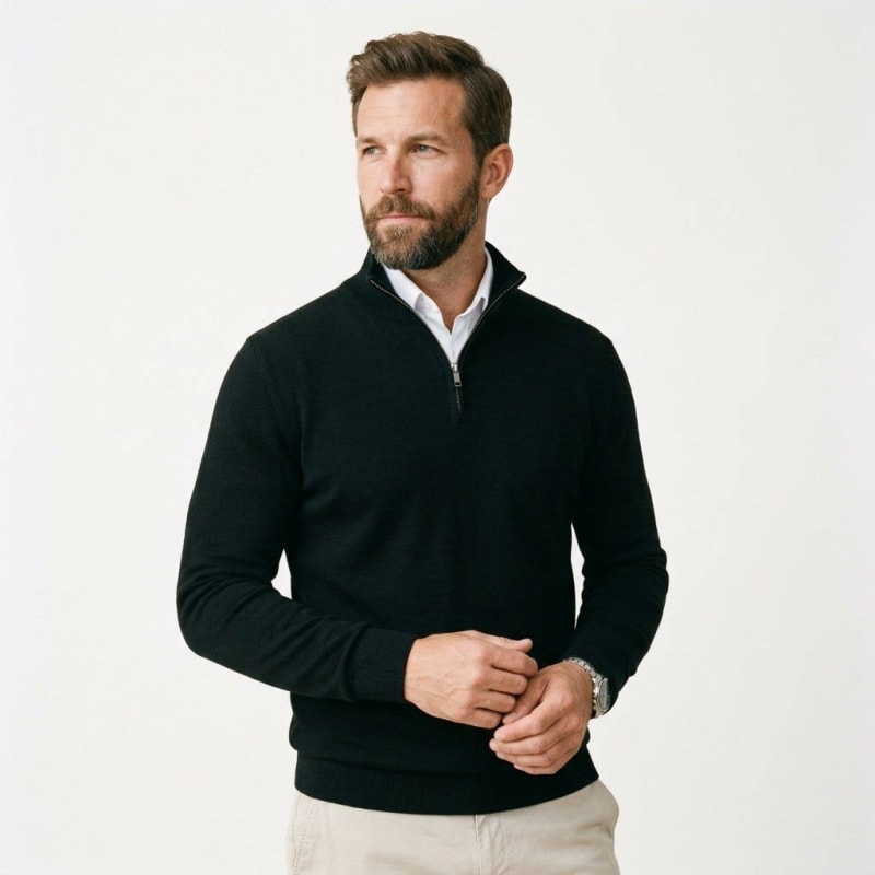 Richard Quarter Zip Knit Sweater_1