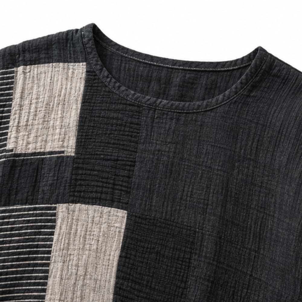 Fern Striped Color Block Oversized Top and Balloon Pants Two Piece Set_9