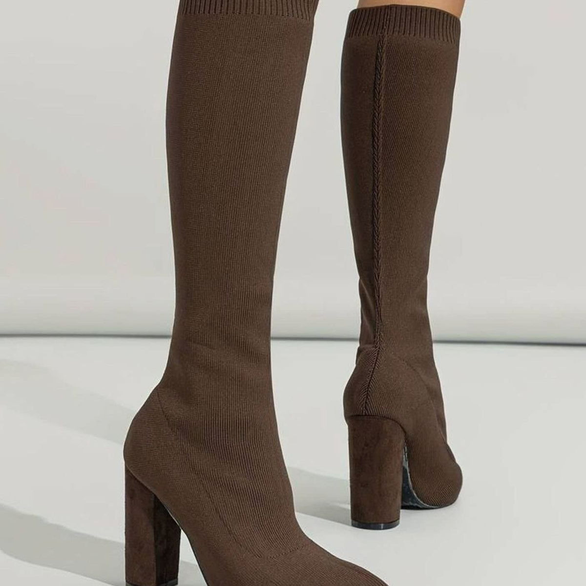 Hannah Stretch Knit Knee High Sock Boots_11