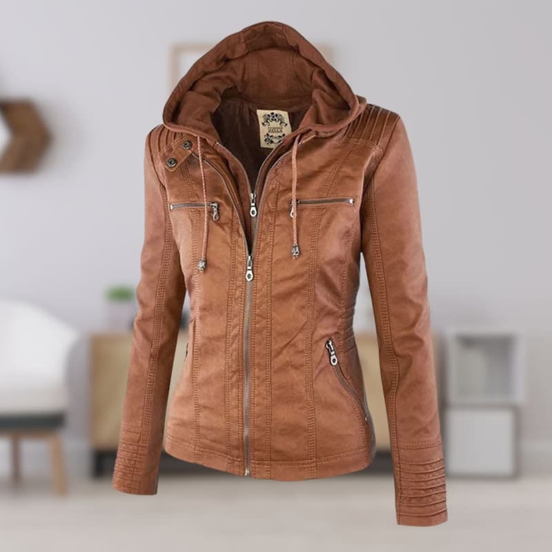Madison Faux Leather Hooded Jacket_1