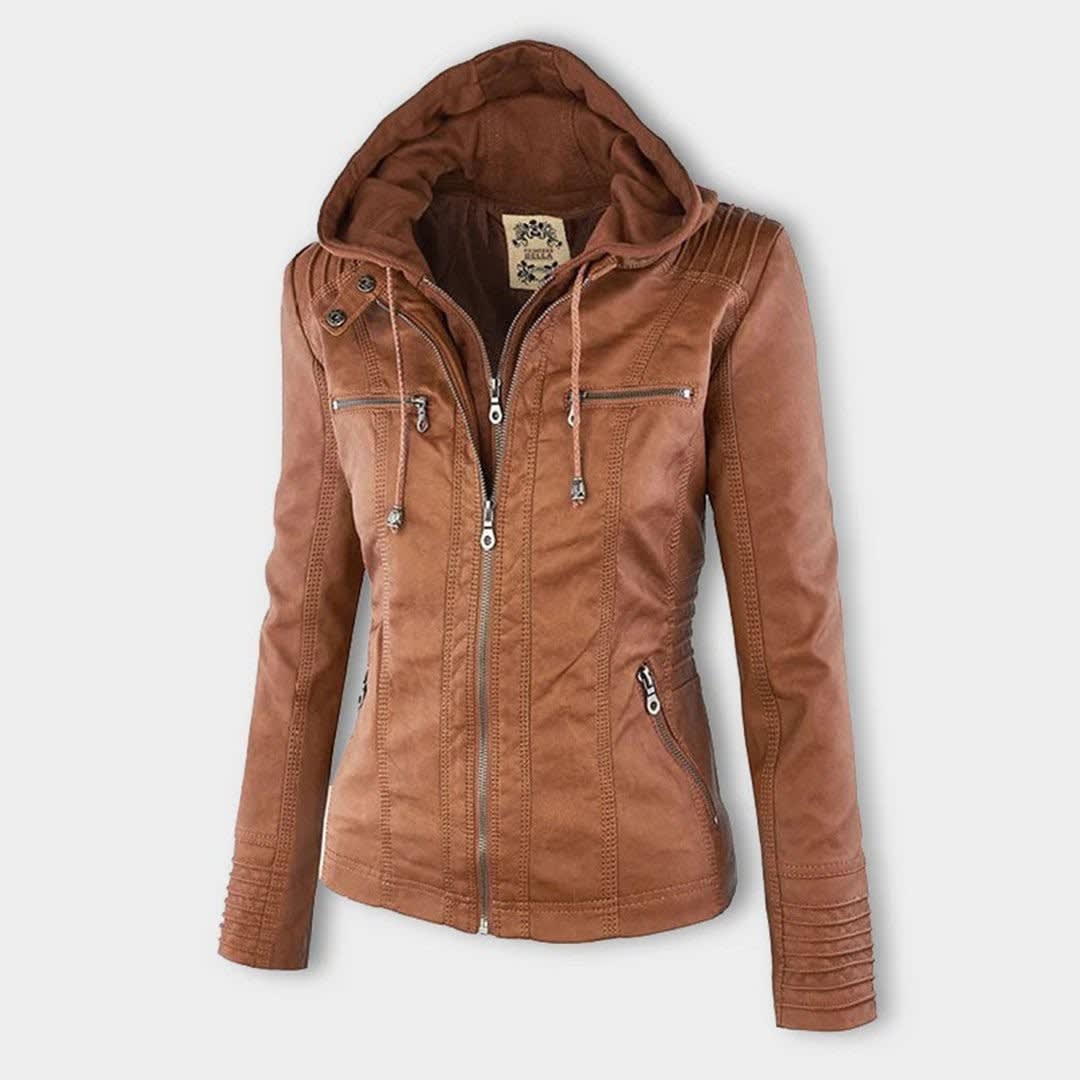 Madison Faux Leather Hooded Jacket_7