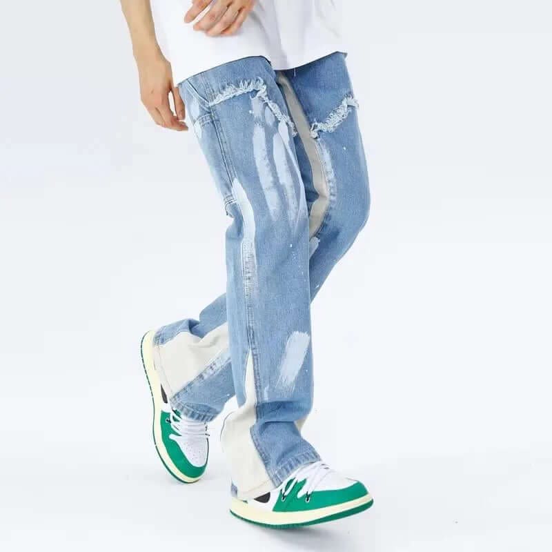 Julian Baggy Distressed Flared Jeans_5