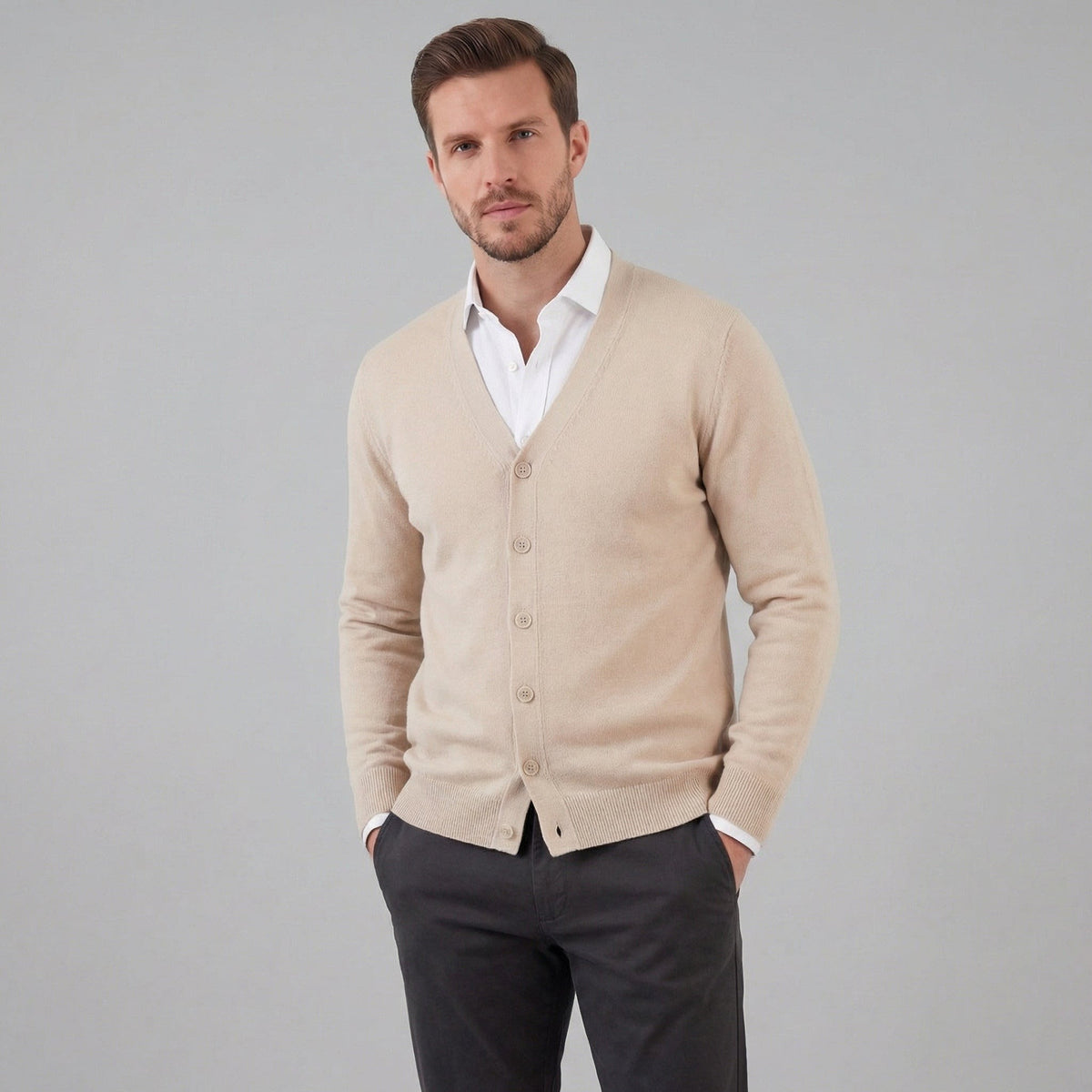 Logan Button Front V-Neck Cardigan_10