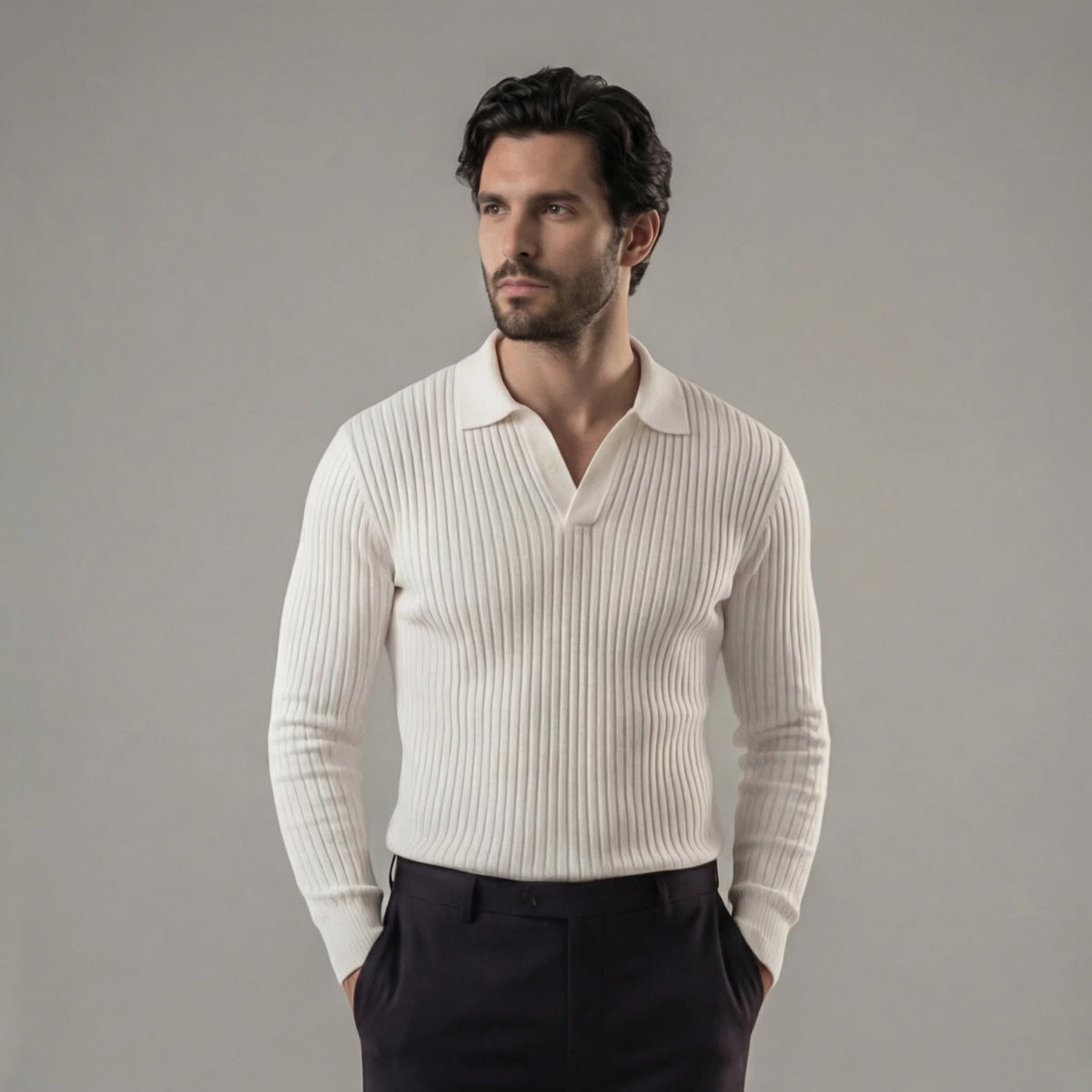 Shepherd Ribbed Long Sleeve Polo_3