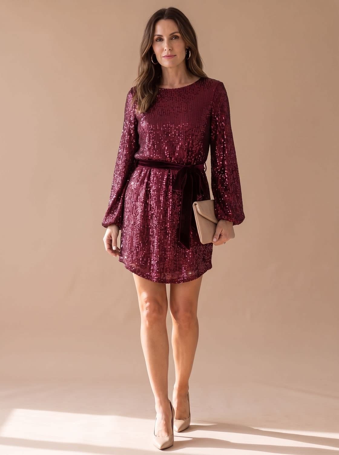 Magdalena Belted Sequin Party Mini Dress_3