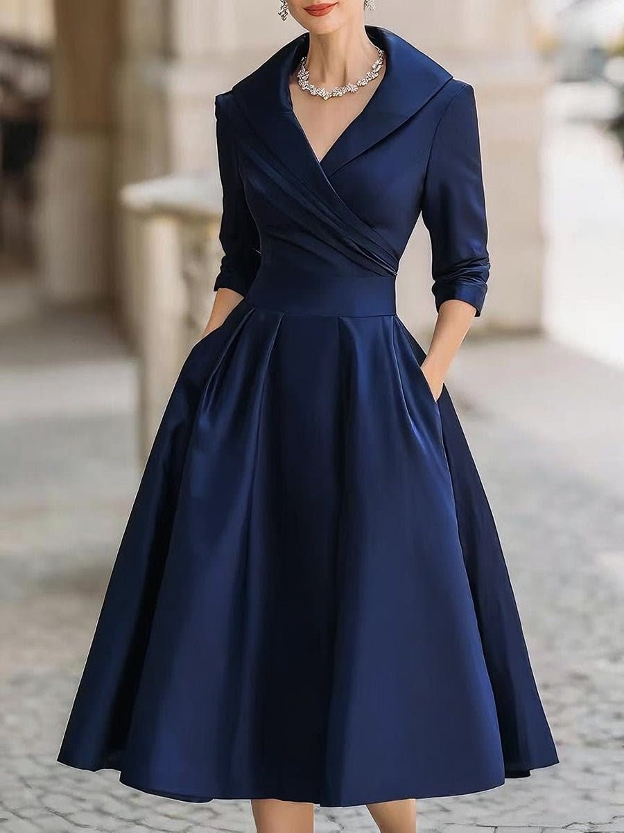 Farrah Vintage Wrap Midi Cocktail Dress_5