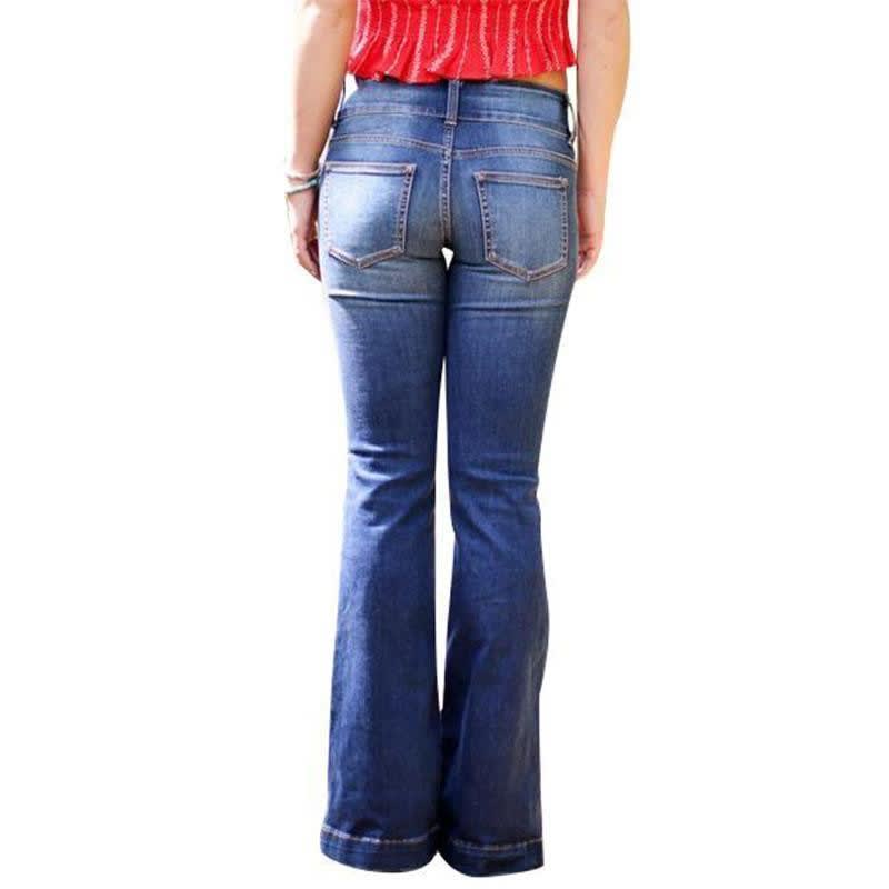 Flora Mid Rise Stretch Flared Jeans_4
