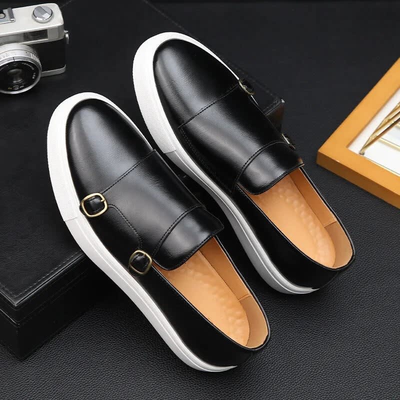 Octavio Leather Sneaker Sole Double Monk Loafers_2