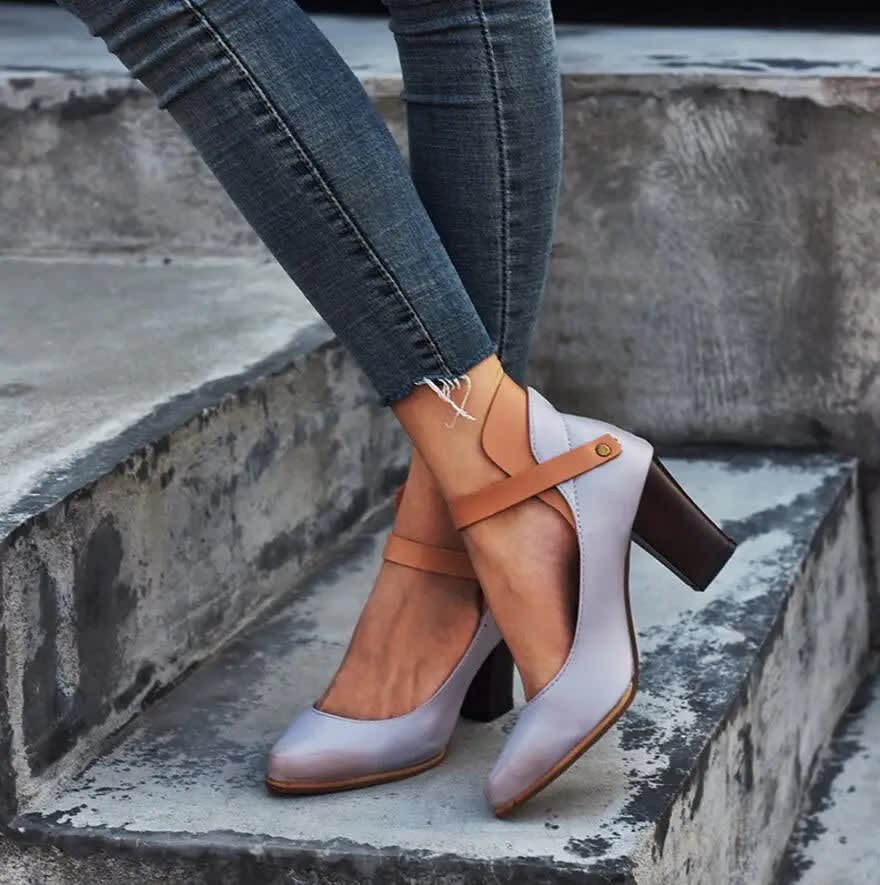 Katinka Two Tone Ankle Strap Pumps_5