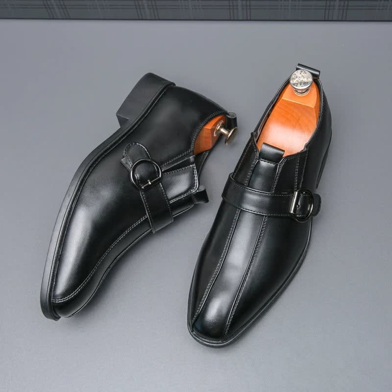 Morris Leather Pointed Toe Monk Strap Dress Shoes_24