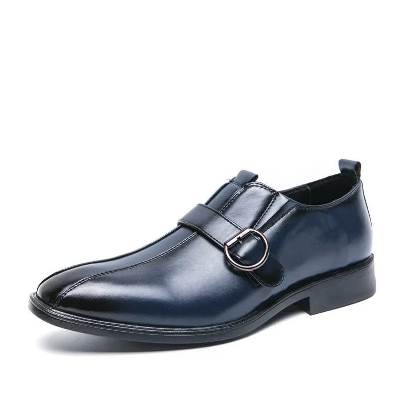 Morris Leather Pointed Toe Monk Strap Dress Shoes_26