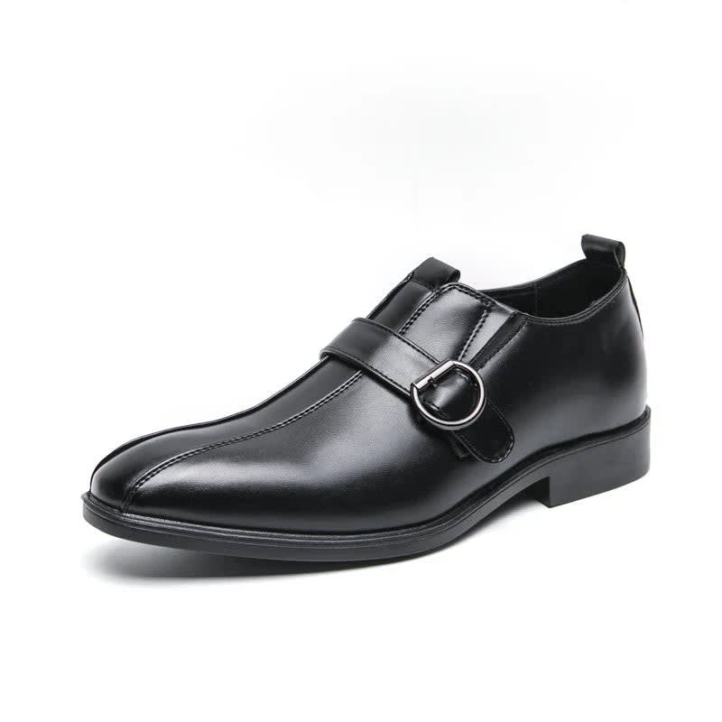 Morris Leather Pointed Toe Monk Strap Dress Shoes_28