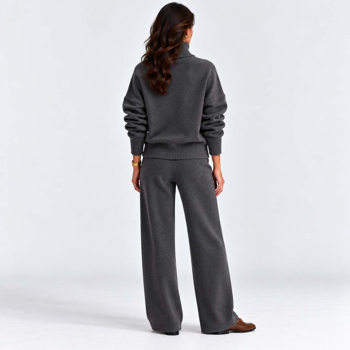 Lara Turtleneck Knit Two Piece Pants Set_24