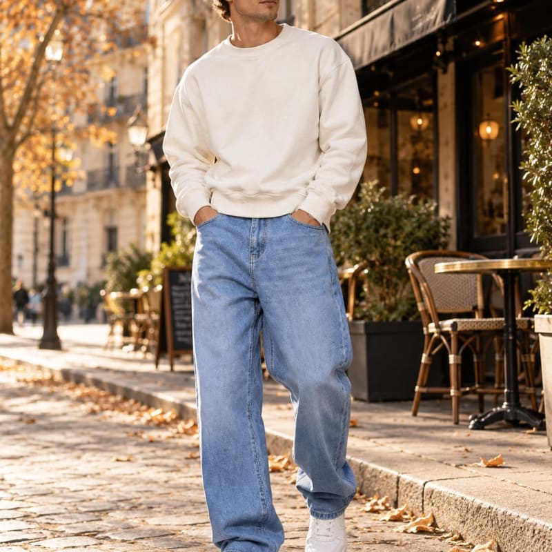 Nolan Baggy Stretch Denim Jeans_1