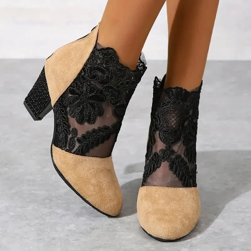 Colette Lace Block Heel Ankle Booties_4
