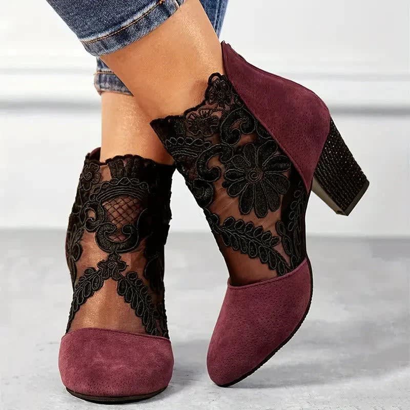 Colette Lace Block Heel Ankle Booties_6