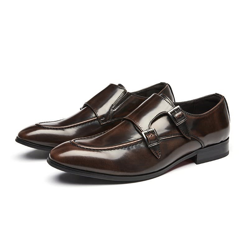 Murray Polished Leather Double Monk Strap Dress Shoes_10