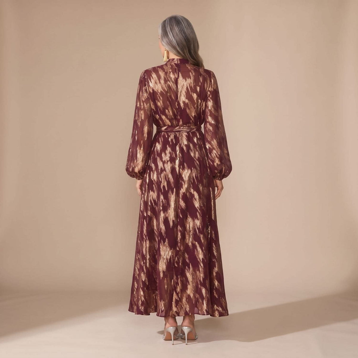 Manon Metallic Button Front Maxi Dress_2