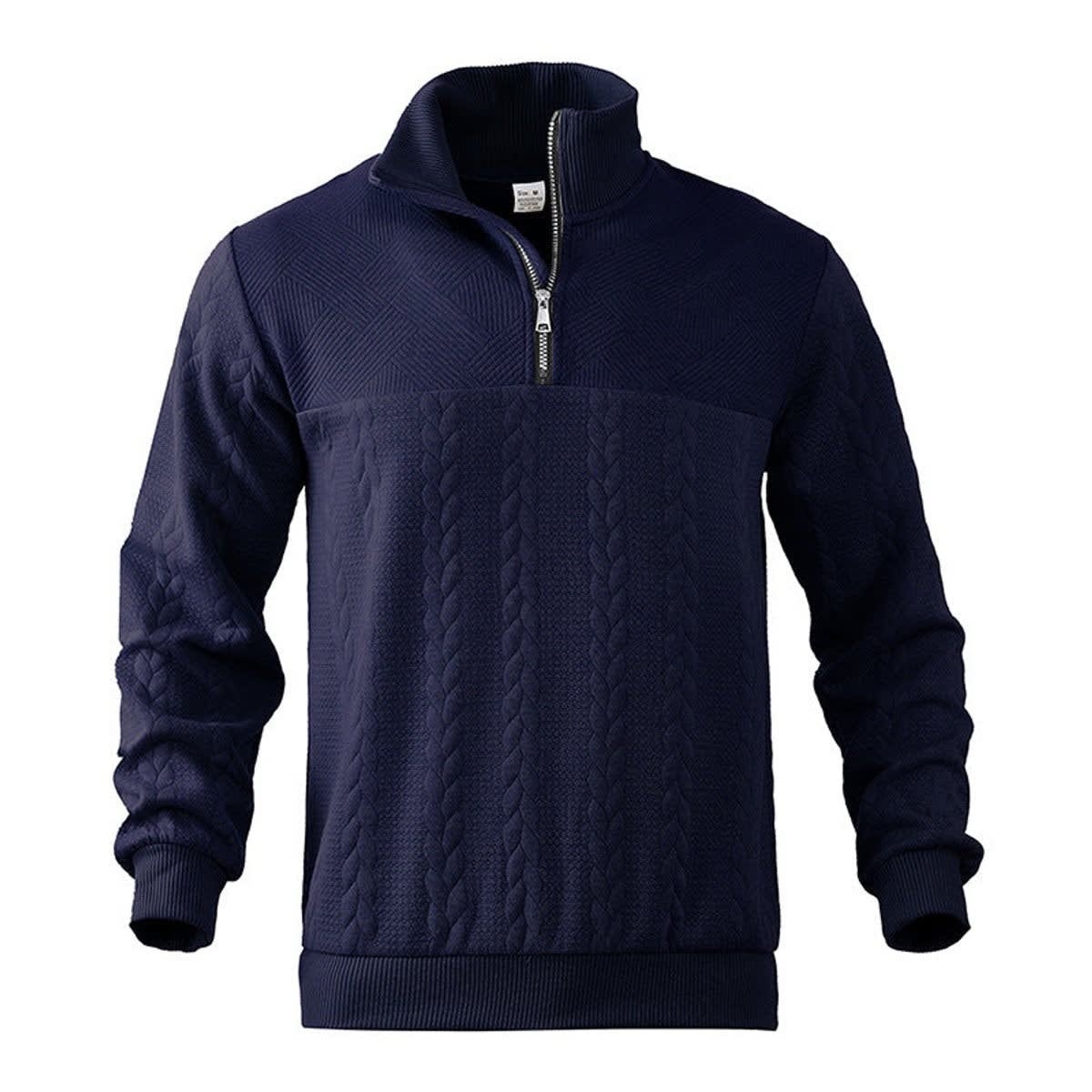 Emmett Cable Knit Quarter Zip Sweater_7