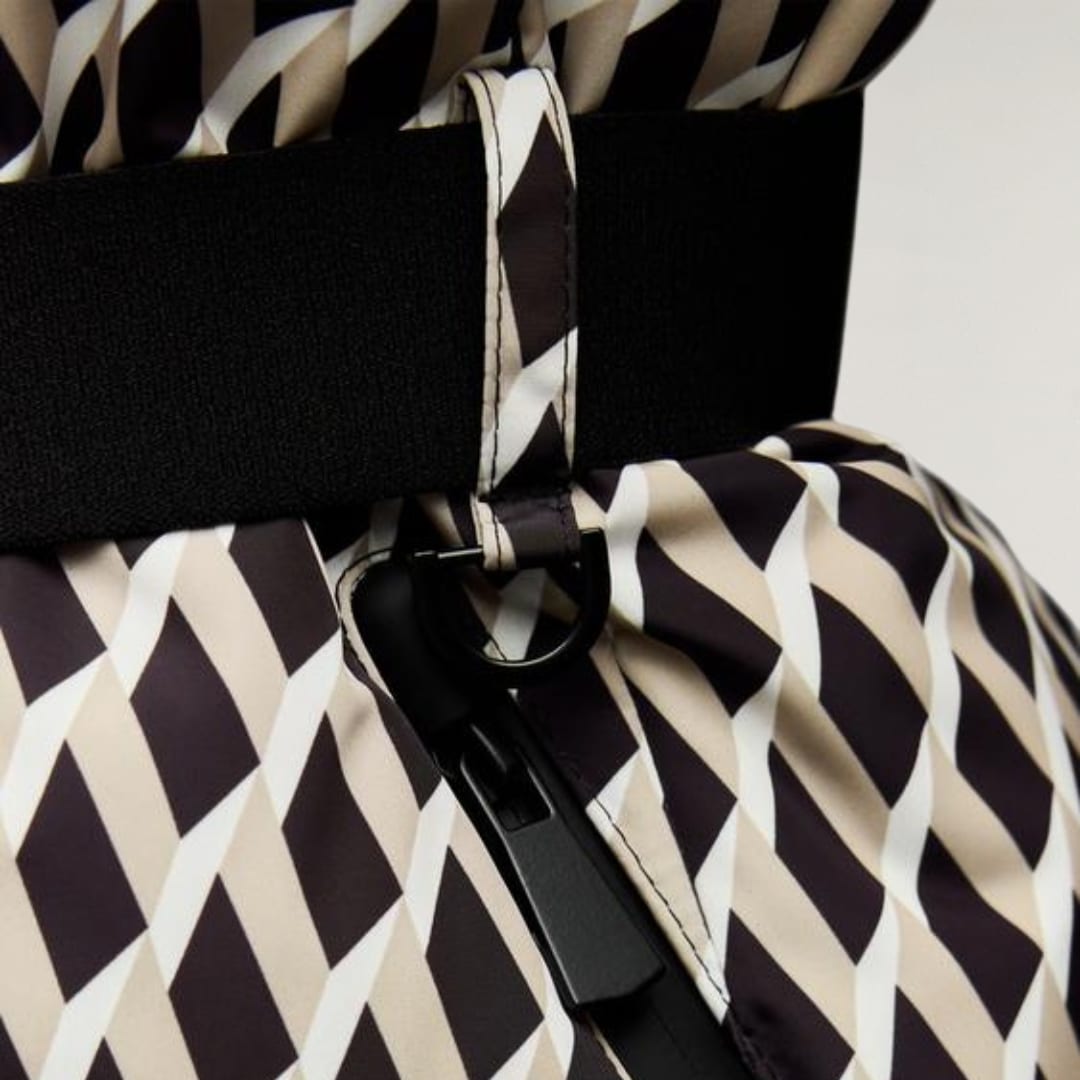 Simone Belted Geometric Print Ski Jacket For Winter_5