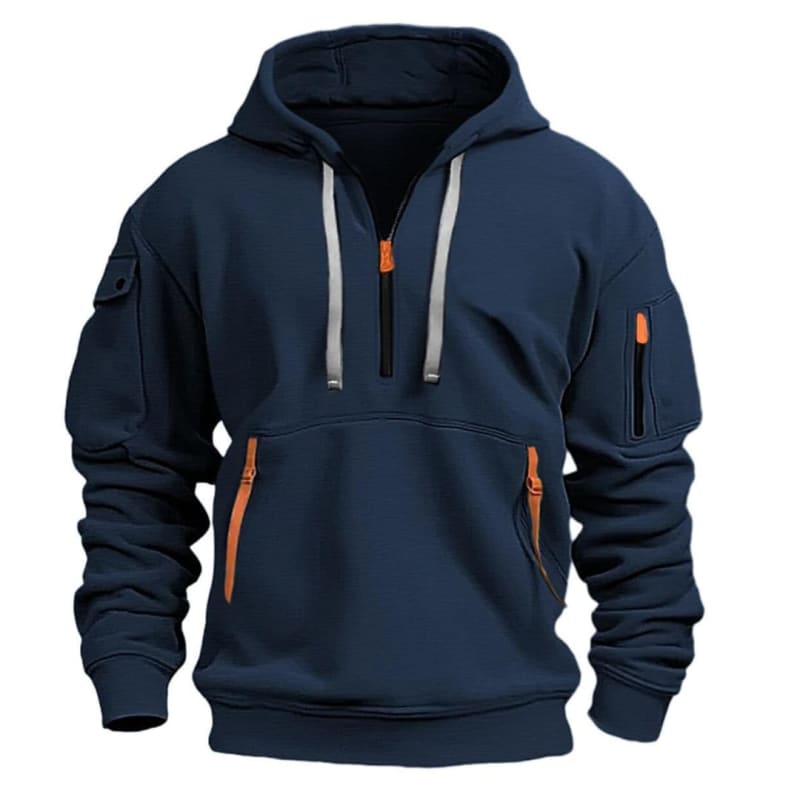 Casey Quarter Zip Waffle Texture Hoodie_1