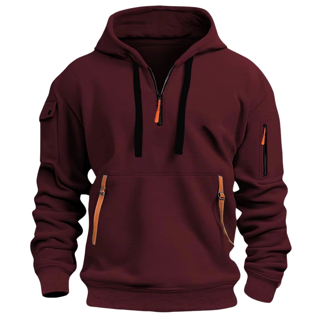 Casey Quarter Zip Waffle Texture Hoodie_6
