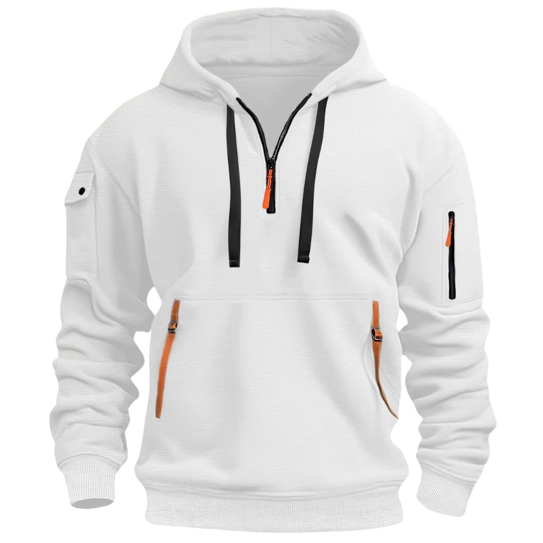 Casey Quarter Zip Waffle Texture Hoodie_7