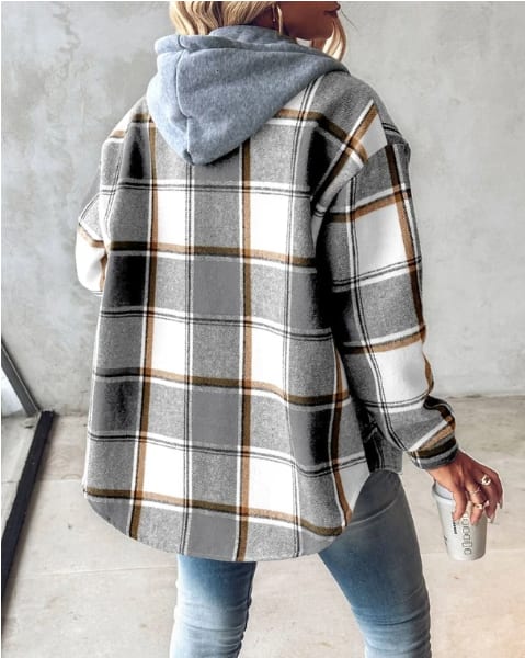 Lisa Plaid Hooded Shirt Jacket_4