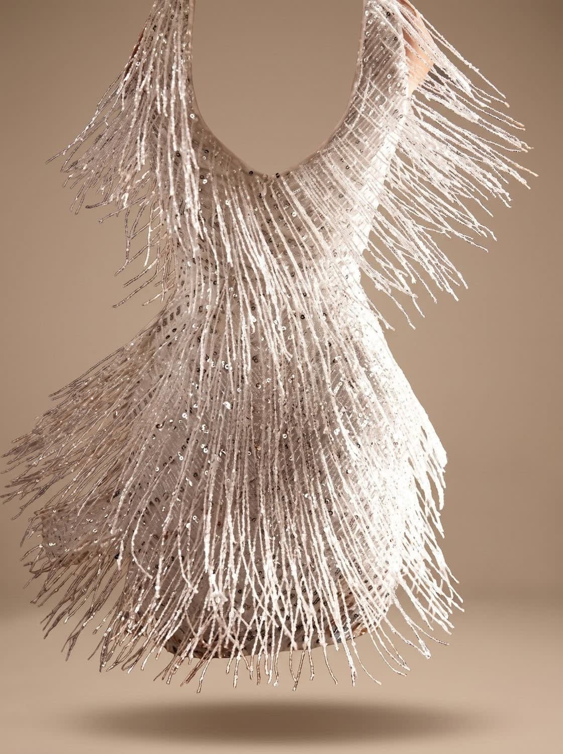 Helena Fitted Sequin Fringe Christmas Party Mini Dress_4