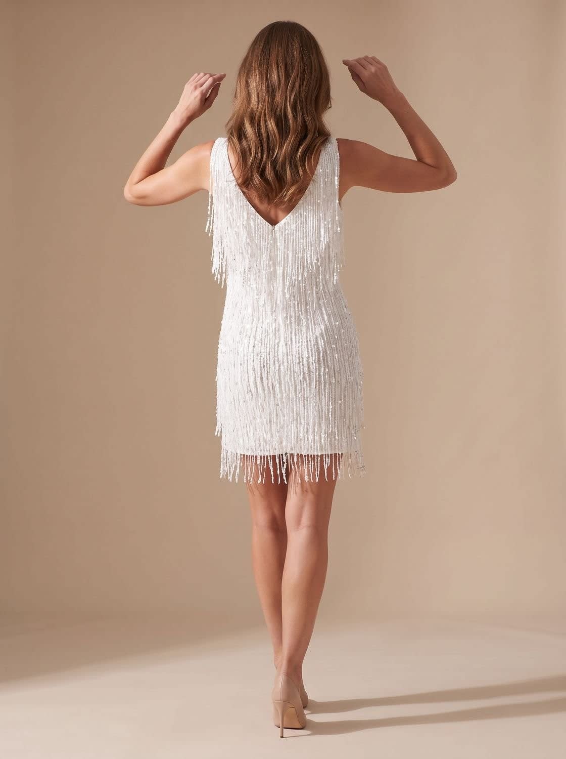 Helena Fitted Sequin Fringe Christmas Party Mini Dress_7
