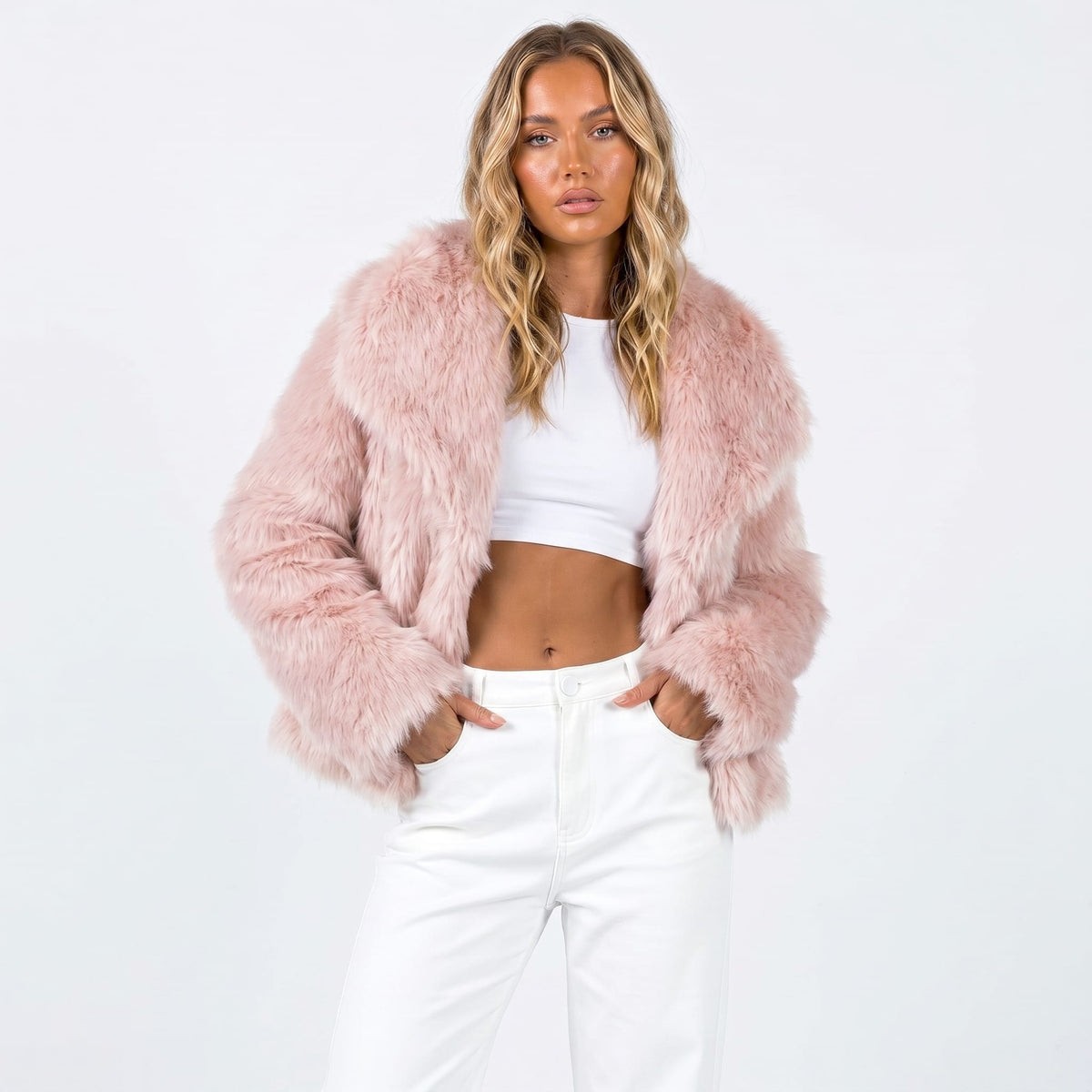 Milagros Cropped Faux Fur Jacket_6