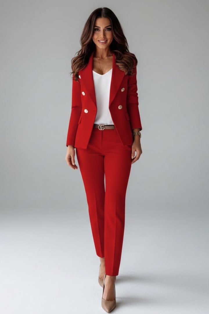 Vincenza Double Breasted Tailored Pant Suit_12