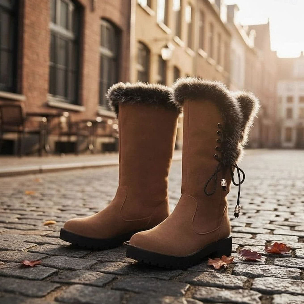 Ellie Plush Lined Fur Trim Snow Boots_2
