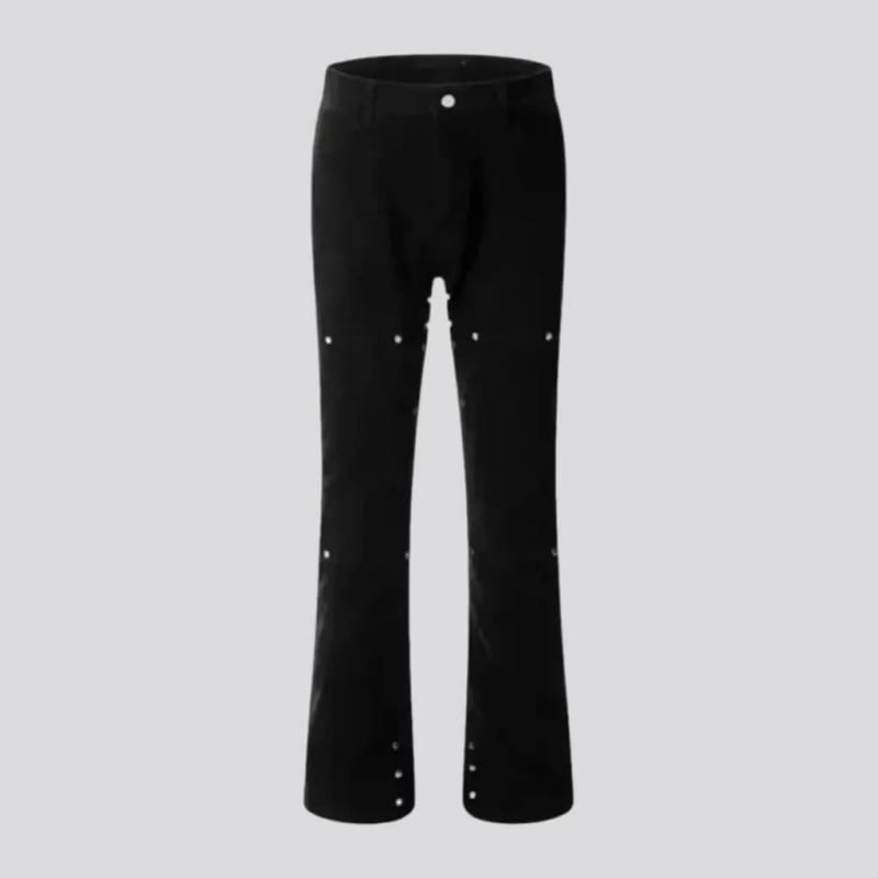 Silas Black Studded Bootcut Jeans_1