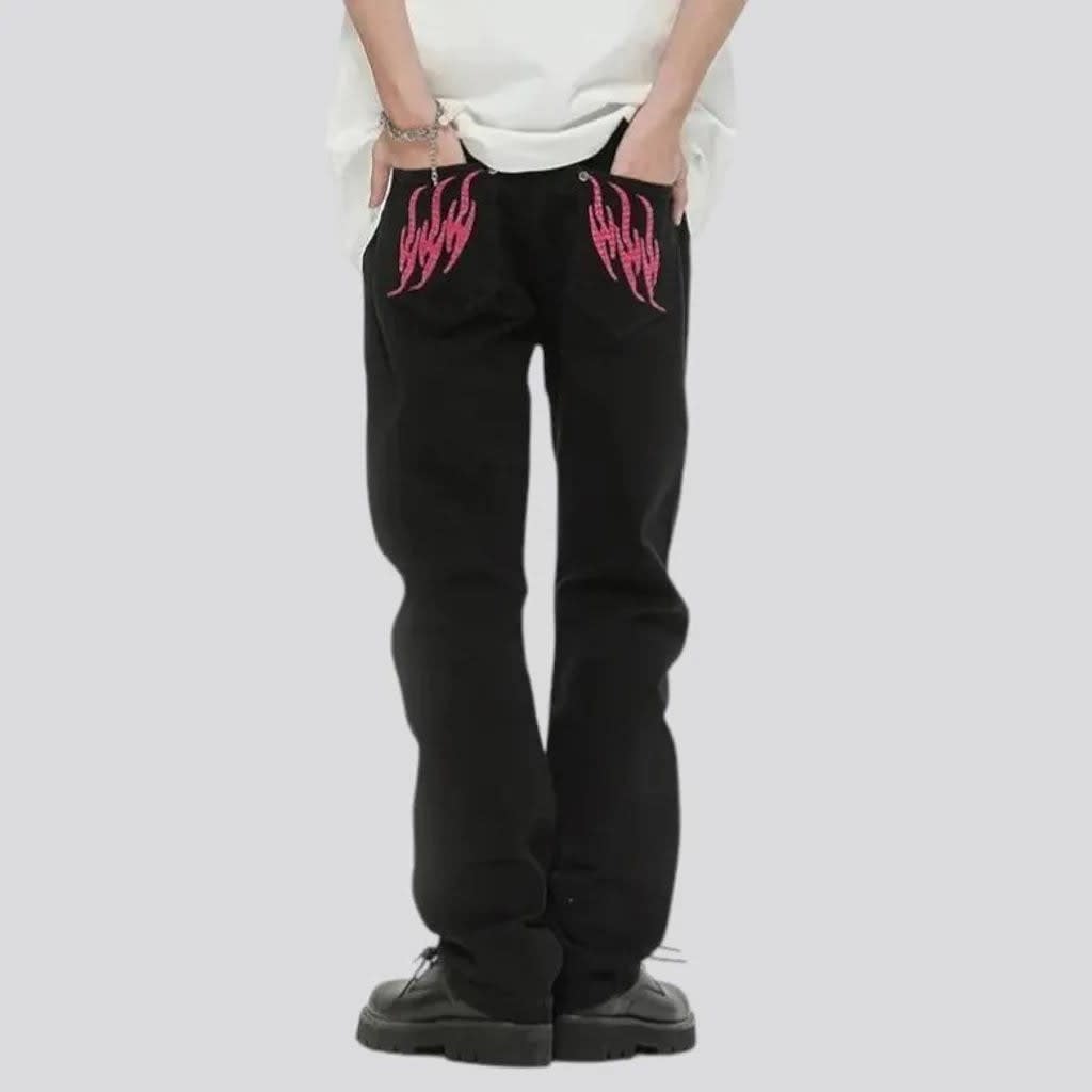 Silas Black Studded Bootcut Jeans_5