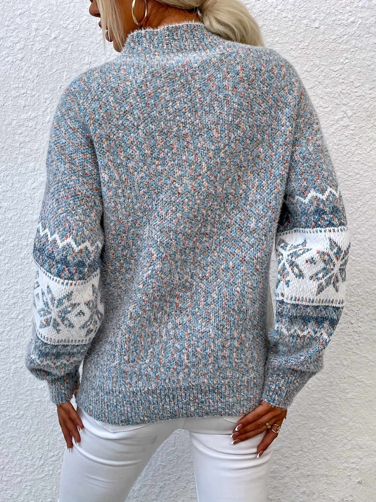 Annabel Snowflake Mock Neck Christmas Sweater_2