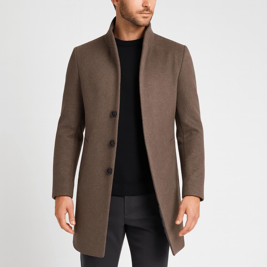 Andrew Tailored Fit Wool Blend Overcoat_2