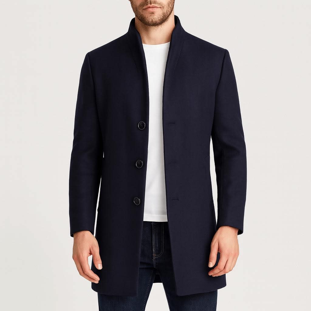 Andrew Tailored Fit Wool Blend Overcoat_4