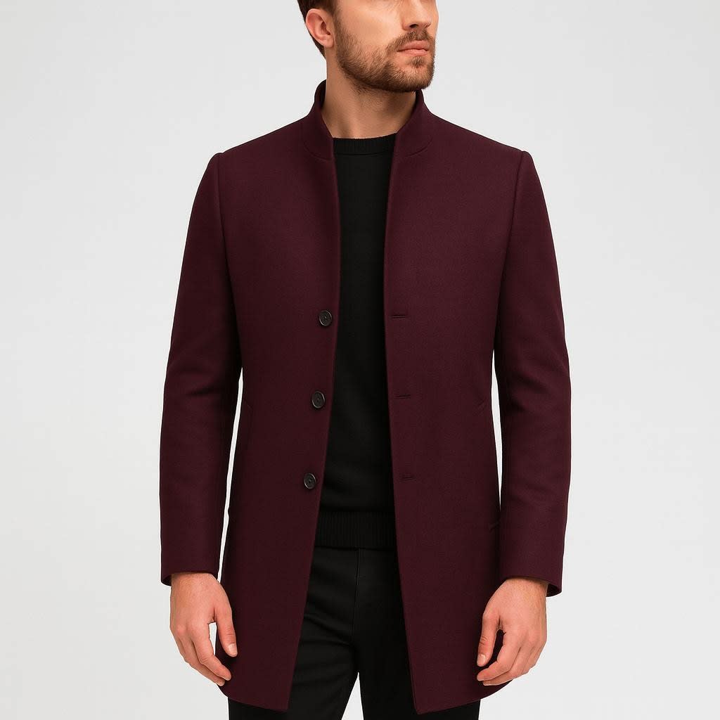 Andrew Tailored Fit Wool Blend Overcoat_5