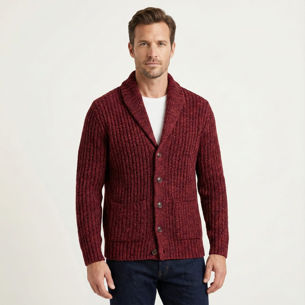 Juan Chunky Knit Shawl Collar Cardigan_2
