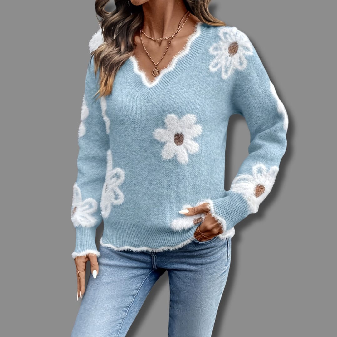 Oriane Floral V-Neck Sweater_7