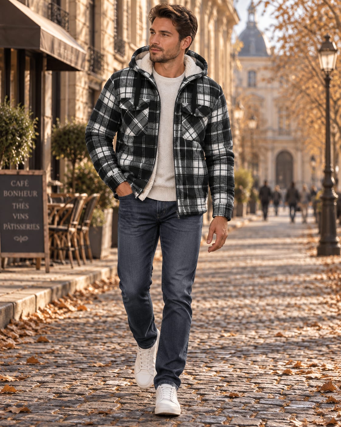 Beckett Plaid Sherpa Lined Hooded Jacket_2