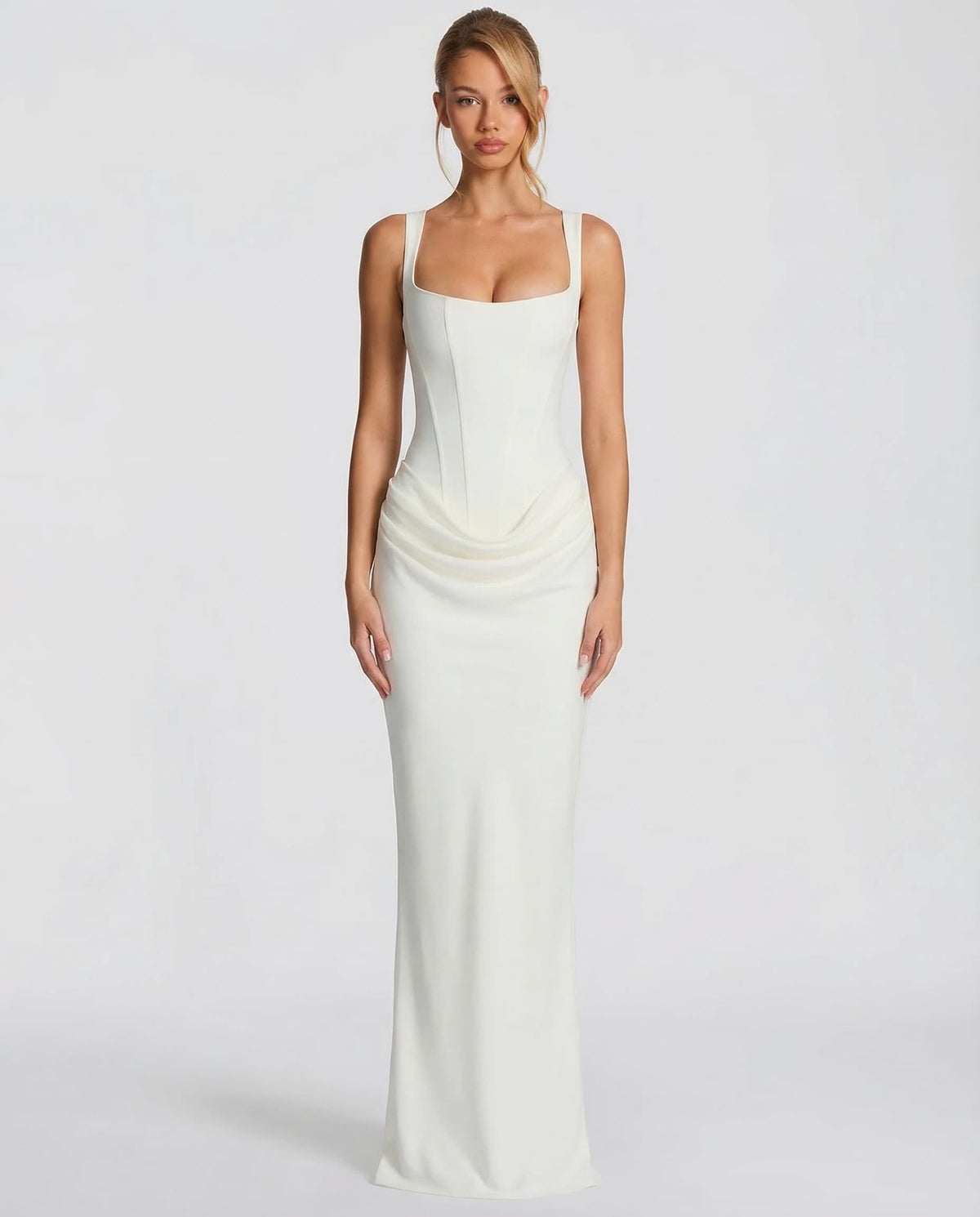 Nieves Draped Corset Evening Gown_5