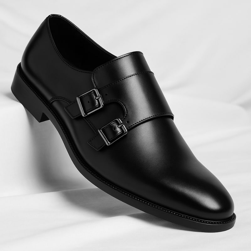 Matthew Leather Plain Toe Double Monk Strap Loafers_6
