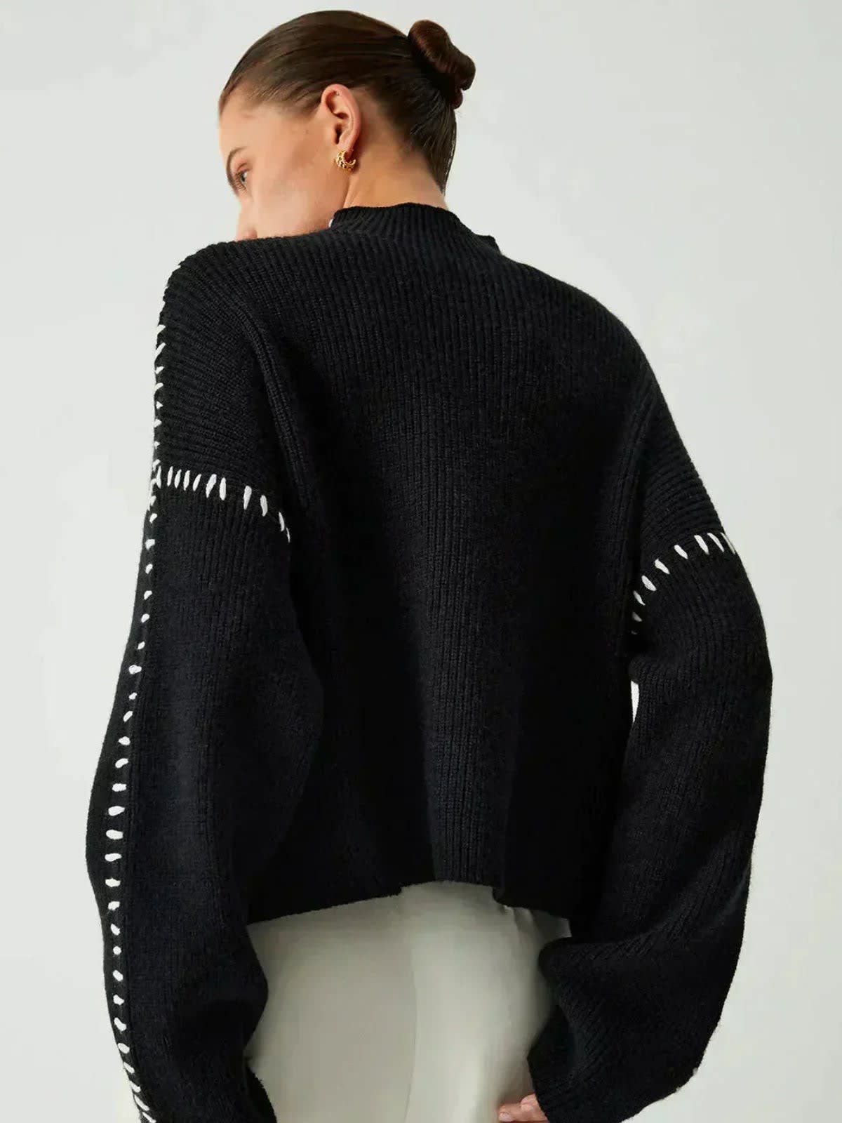 Julissa Oversized Whipstitch Mock Neck Sweater_3