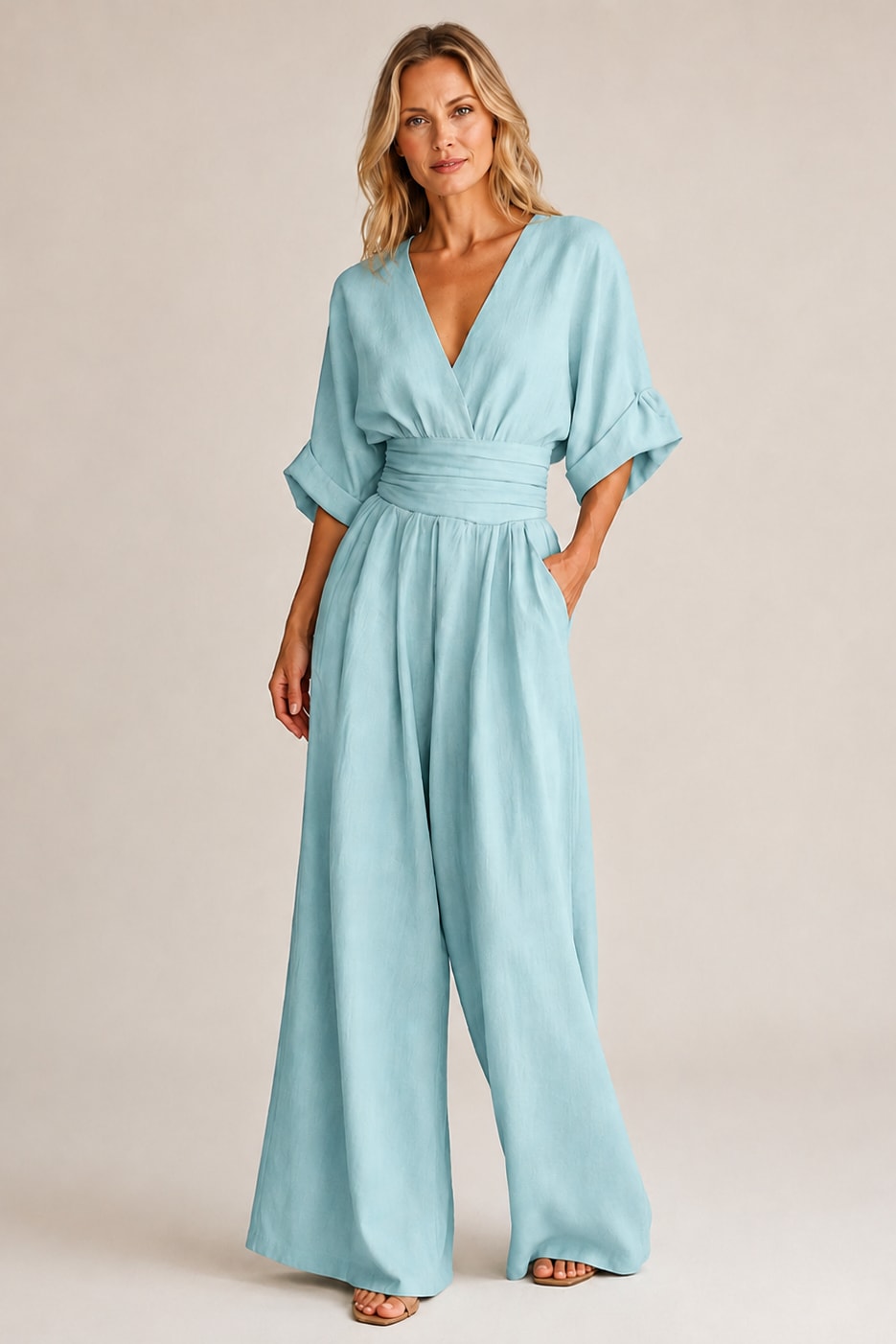 Angelica V Neck Wide Leg Jumpsuit_6