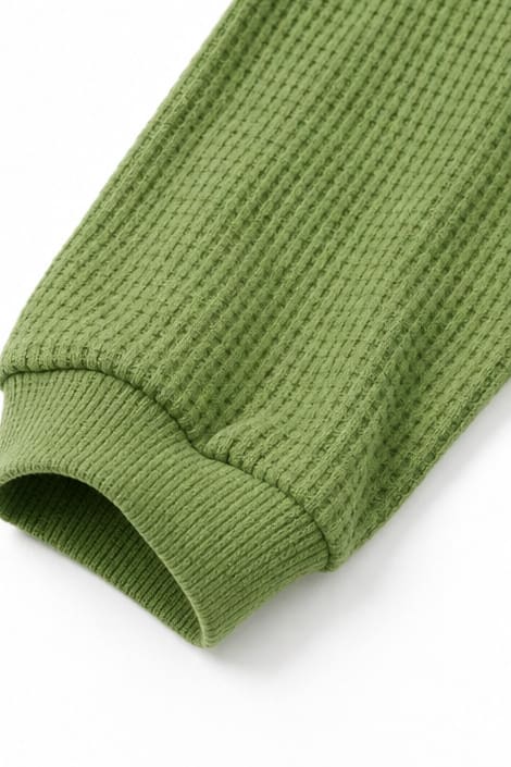 Sabrina Waffle Knit Henley Top and Wide Leg Drawstring Lounge Set_7